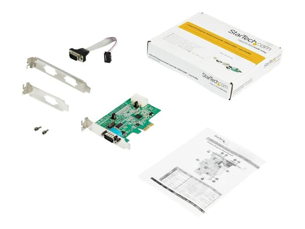 StarTech.com 2-port PCI Express RS232 Serial Adapter Card, PCIe RS232 Serial Host Controller Card, PCIe to Serial DB9 COM Ports, 16950 UART, Low Prof
