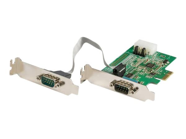 StarTech.com 2-port PCI Express RS232 Serial Adapter Card, PCIe RS232 Serial Host Controller Card, PCIe to Serial DB9 COM Ports, 16950 UART, Low Prof