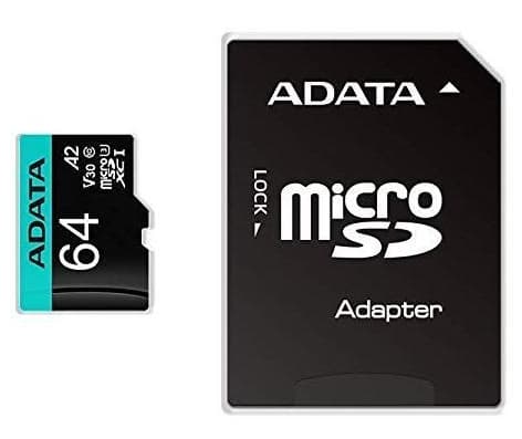 ADATA Premier Pro V30S - Flash-minneskort (SD-adapter inkluderad) - 64 GB - A2 / Video Class V30 / UHS-I U3 / Class10 - mikroSDXC UHS-I