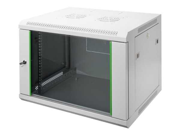 DIGITUS Professional Line DN-19 09-U-EC - Skåp - väggmontering - grå, RAL 7035 - 9U - 19"