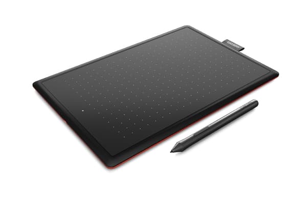 Wacom One by Wacom - Digitaliserare - höger- och vänsterhänta - 15.2 x 9.5 cm - elektromagnetisk - kabelansluten - USB - svart, röd