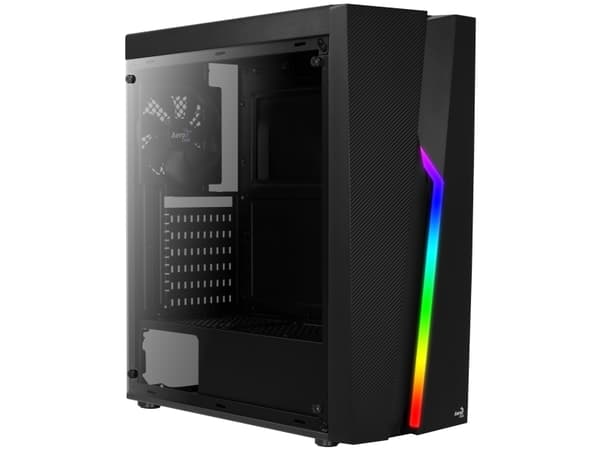 AeroCool Bolt - Tower - ATX - genomskinlig sidopanel (akryl) - ingen strömförsörjning (ATX) - svart - USB/ljud