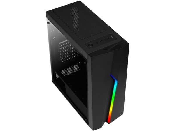 AeroCool Bolt - Tower - ATX - genomskinlig sidopanel (akryl) - ingen strömförsörjning (ATX) - svart - USB/ljud