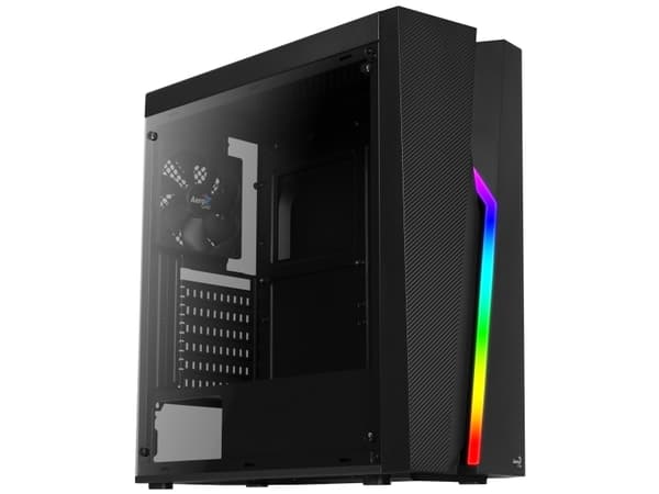 AeroCool Bolt - Tower - ATX - genomskinlig sidopanel (akryl) - ingen strömförsörjning (ATX) - svart - USB/ljud