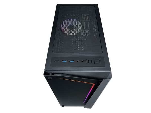 AZZA Apollo 430 - Tower - ATX - sidepanel med vindu (herdet glass) - ingen strømforsyning (ATX) - svart - USB/lyd