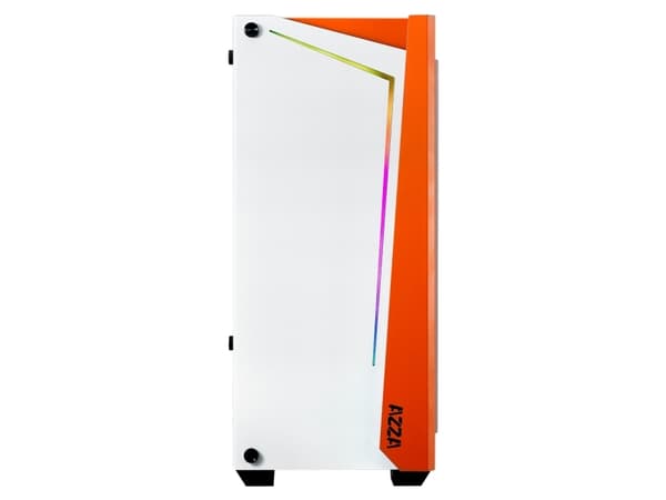 AZZA Apollo 430 - Tower - ATX - genomskinlig sidopanel (härdat glas) - ingen strömförsörjning (ATX) - vit - USB/ljud
