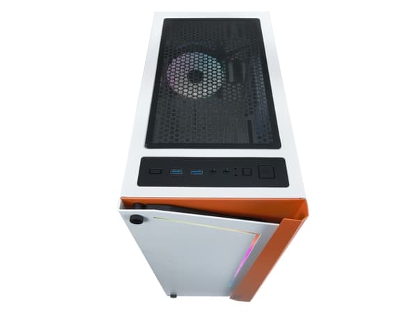 AZZA Apollo 430 - Tower - ATX - genomskinlig sidopanel (härdat glas) - ingen strömförsörjning (ATX) - vit - USB/ljud