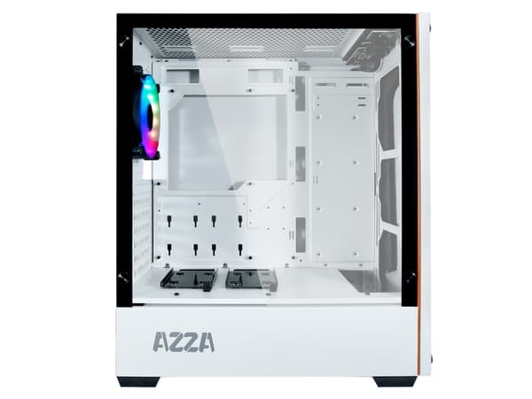 AZZA Apollo 430 - Tower - ATX - genomskinlig sidopanel (härdat glas) - ingen strömförsörjning (ATX) - vit - USB/ljud