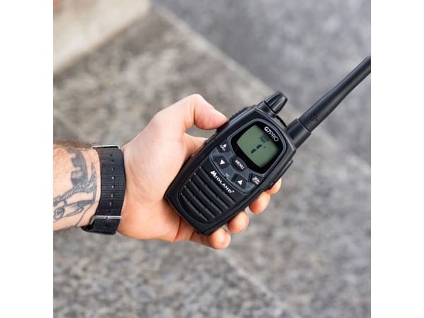 Midland G7 Pro Walkie Talkie, Profesjonell mobilradio (PMR), 69 kanaler, 446.00625 - 446.09375 MHz, 10 m, LCD, AA
