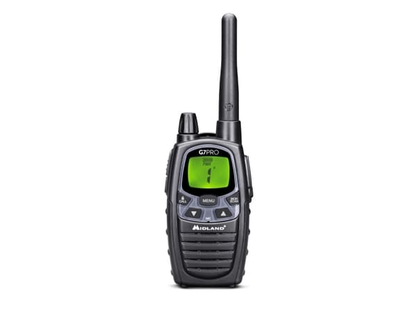 Midland G7 Pro Walkie Talkie, Profesjonell mobilradio (PMR), 69 kanaler, 446.00625 - 446.09375 MHz, 10 m, LCD, AA