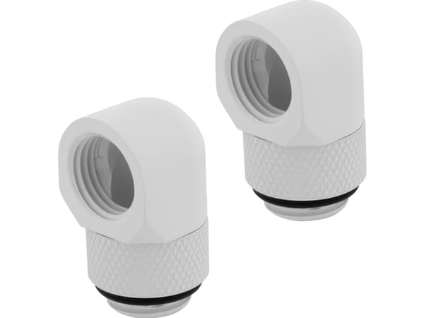 CORSAIR Hydro X Series 90° Rotary Adapter - Armatur for væskekjølesystem - hvit (en pakke 2)