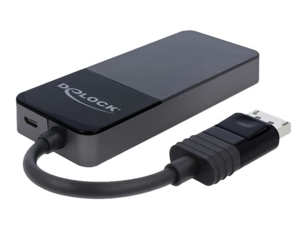 Delock DisplayPort 1.4 Splitter 1 x DisplayPort in > 3 x DisplayPort out - Video/audiosplitter - 3 x DisplayPort - skrivbordsmodell