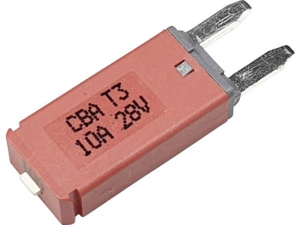 Hansor Circuit Breaker Mini, type 3. Manual Reset, 10A CBA3 Series 10A Sikringsautomat Standard Fladsikring 10 A Rød 1 stk