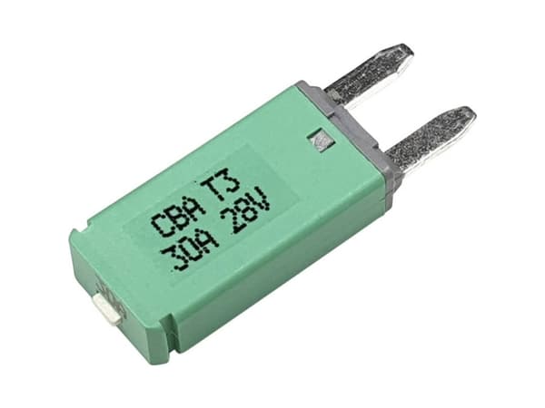 Hansor Circuit Breaker Mini, type 3. Manual Reset, 30A CBA3 Series 30A Sikringsautomat Standard Fladsikring 30 A Grøn 1 stk