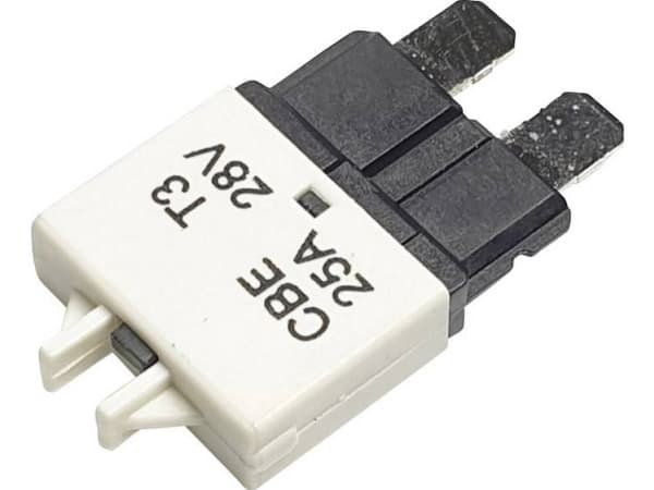Hansor Circuit Breaker Standard, type 3, Manual Reset, 25A CBE3 Series 25A Sikringsautomat Standard Fladsikring 25 A Hvid 1 stk