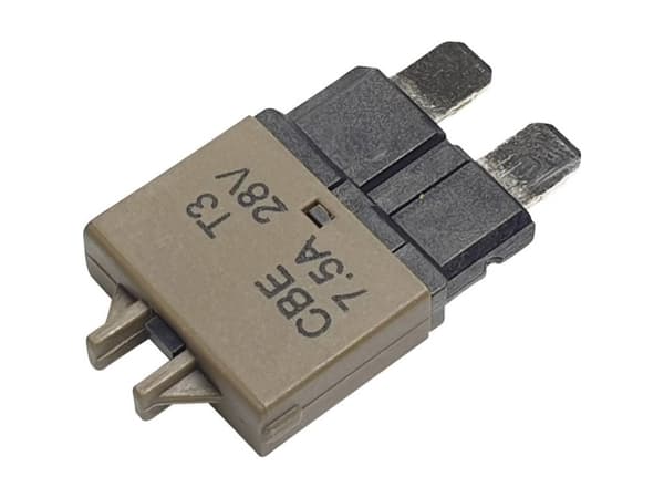 Hansor Circuit Breaker Standard, type 3, Manual Reset, 7,5A CBE3 Series 7.5A Sikringsautomat Standard Fladsikring 7.5 A Tørvegrøn 1 stk