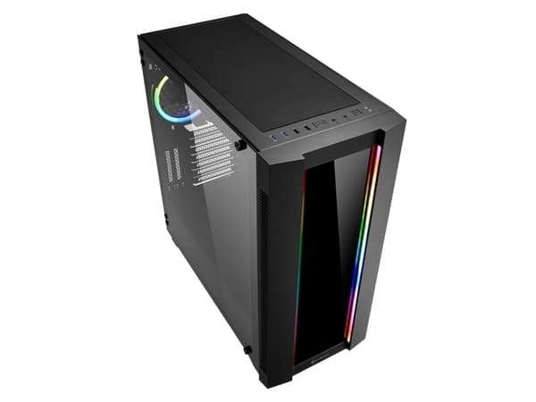 Sharkoon Elite Shark CA200G - Tower - utökad ATX/SSI EEB - genomskinlig sidopanel (härdat glas) - USB/ljud