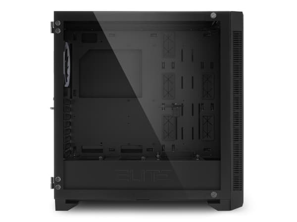 Sharkoon Elite Shark CA200G - Tower - utökad ATX/SSI EEB - genomskinlig sidopanel (härdat glas) - USB/ljud