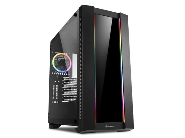 Sharkoon Elite Shark CA200G - Tower - utökad ATX/SSI EEB - genomskinlig sidopanel (härdat glas) - USB/ljud
