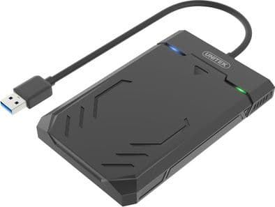 UNITEK Y-3036, HDD-/SSD-kotelo, 2.5", SATA, Serial ATA II, Serial ATA III, 5 Gbit/s, USB-liitettävyys, Musta