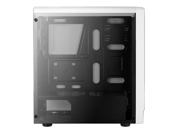 AeroCool Rift - Tower - ATX - genomskinlig sidopanel - ingen strömförsörjning (ATX) - vit - USB/ljud