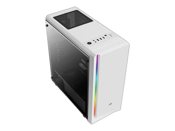 AeroCool Rift - Tower - ATX - genomskinlig sidopanel - ingen strömförsörjning (ATX) - vit - USB/ljud