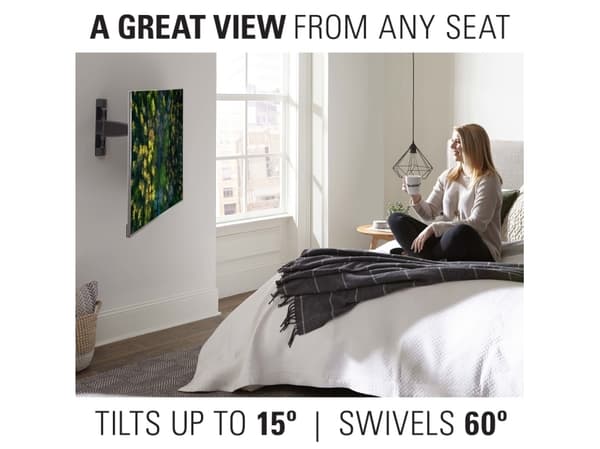 Sanus Premium Series VMF720 - Monteringssett (helbevegelsesmontering) - FluidMotion - for LCD-TV - stainless steel - svart - skjermstørrelse: 32"-55"