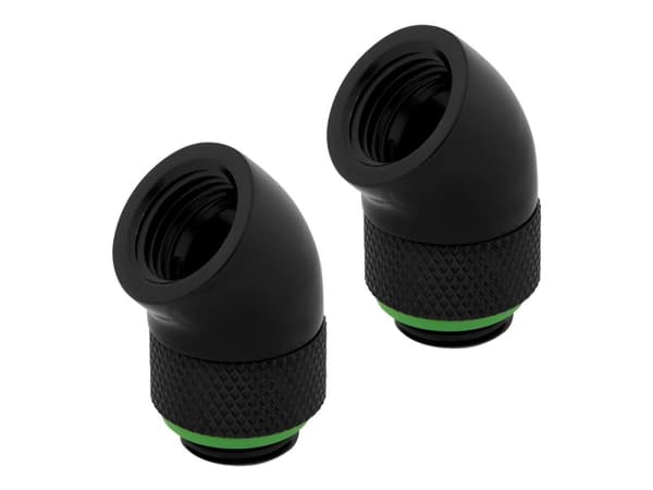 CORSAIR Hydro X Series 45° Rotary Adapter - Jäähdytysjärjestelmän sovitin - musta (2 kpl)