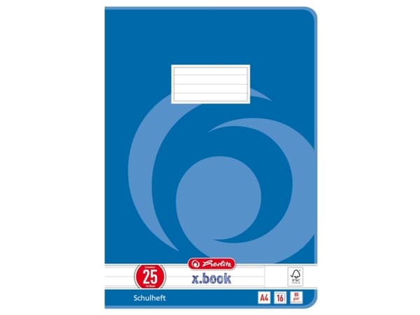 Herlitz 3322500, Blå, 16 ark, Linjerte ark, A4, Stiftbundet, Papir