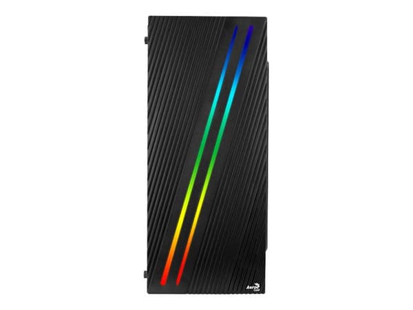 AeroCool Streak - Tower - ATX - sidepanel med vindu (akryl) - ingen strømforsyning (ATX) - svart - USB/lyd