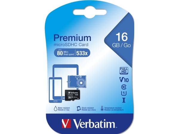 Verbatim - Flash-minnekort - 16 GB - Klasse 10 - microSDHC