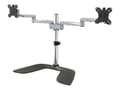 Miniatyrbild 1 av 5: StarTech.com Stativ för dubbla skärmar - Ledat - Stål och aluminium - Ställ - för 2 monitorer - plast, aluminium, stål - svart, silver - skärmstorlek