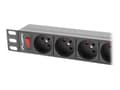 Miniatyrbilde 4 av 5: Lanberg PDU-09E-0300-BK - Strømfordelerenhet (kan monteres i rack) - AC 220-250 V - 4000 watt - utgangskontakter: 9 (7 x NF C61-314) - 1U - 19" - 3 m