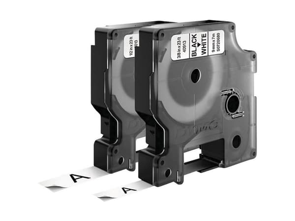 DYMO 40913, 45013 Banduppsättning med 2 band Färg: Vit Skriftfärg: Svart 9 mm, 12 mm 7 m
