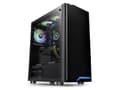 Miniatyrbilde 2 av 5: Thermaltake H100 TG - Tower - ATX - sidepanel med vindu (herdet glass) - ingen strømforsyning (PS/2) - svart - USB/lyd