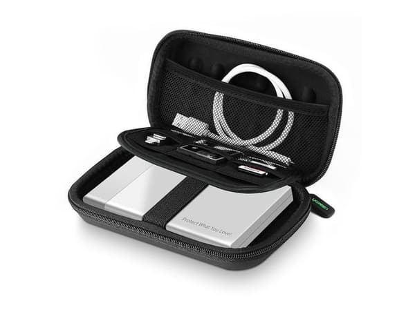 Ugreen 40707, Veske beholder, EVA ( Ethylene-vinyl-acetat), Sort, 2.5", Alle merker, Sjokkresistent, Vanntett