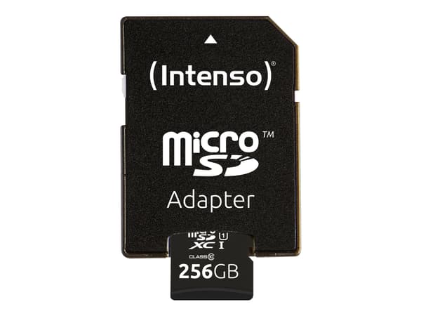 Intenso Premium - Flash-muistikortti (microSDXC-SD-sovitin sisältyy) - 256 GB - UHS-I / Class10 - microSDXC UHS-I