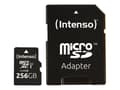 Pikkukuva 1 / 5: Intenso Premium - Flash-muistikortti (microSDXC-SD-sovitin sisältyy) - 256 GB - UHS-I / Class10 - microSDXC UHS-I
