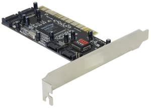 DeLOCK-kontroller SATA, 4 porter m/ Raid, 32-bit PCI 2.2