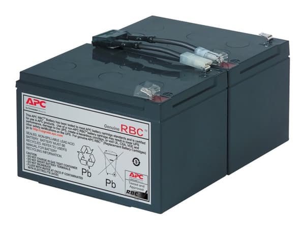 APC Replacement Battery Cartridge #6 - UPS-batteri - 1 x batteri - blysyre - svart - for P/N: SMC1500IC, SMT1000I-AR, SMT1000IC, SUA1000ICH-45, SUA10