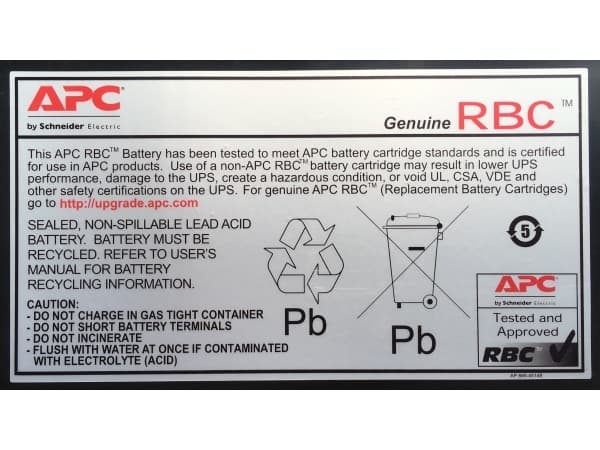 APC Replacement Battery Cartridge #7 - UPS-batteri - 1 x batteri - blysyre - svart - for P/N: SMT1500C, SMT1500I-AR, SMT1500IC, SMT1500NC, SMT1500TW,