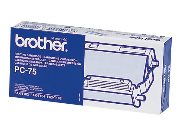 Brother PC75 - Svart - skrivebåndskassett - for FAX-T102, T104, T106