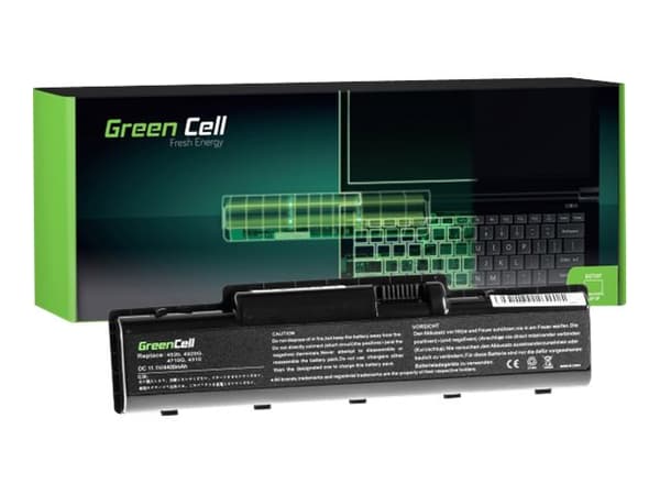 Green Cell - Batteri til bærbar PC (tilsvarer: Acer AS07A31, Acer AS07A51, Acer AS07A41) - litiumion - 6-cellers - 4400 mAh - svart - for Acer Aspire