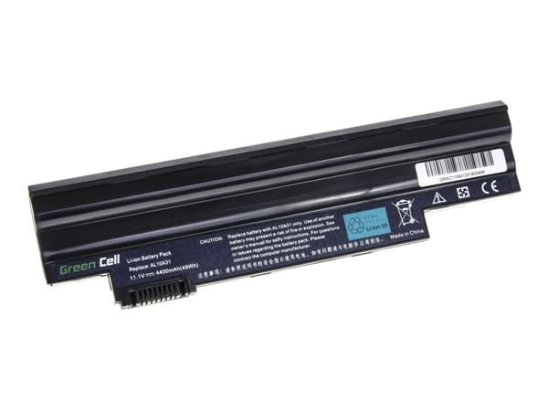 Green Cell - Batteri til bærbar PC (tilsvarer: Acer AL10A31, Acer AL10B31) - litiumion - 6-cellers - 4400 mAh - svart - for Acer Aspire ONE 722, D255