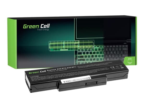 Green Cell - Batteri til bærbar PC (tilsvarer: ASUS A32-K72) - litiumion - 6-cellers - 4400 mAh - svart - for ASUS K72; K73; N71; N73; X73