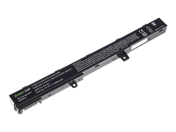 Green Cell - Batteri för bärbar dator (likvärdigt med: Asus A31N1319, Asus A41N1308) - litiumjon - 4-cells - 2200 mAh - svart - för ASUS F551; R508;