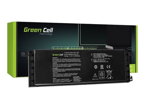 Green Cell - Batteri til bærbar PC (tilsvarer: Asus B21N1329) - litiumpolymer - 4-cellers - 4400 mAh - svart - for ASUS F553MA; X553MA