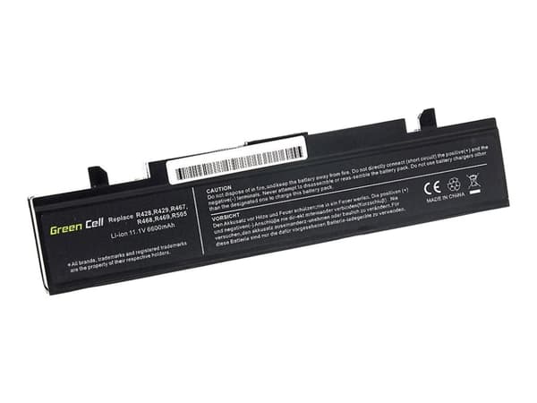Green Cell - Batteri til bærbar PC (tilsvarer: Samsung AA-PB9NC6B, Samsung AA-PB9NS6B) - litiumion - 9-cellers - 6600 mAh - svart - for Samsung P530-