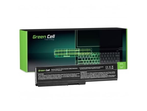 Green Cell - Batteri til bærbar PC (tilsvarer: Toshiba PA3817U-1BRS) - litiumion - 6-cellers - 4400 mAh - svart - for Toshiba Satellite C650, C655, C