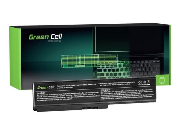 Green Cell - Batteri til bærbar PC (tilsvarer: Toshiba PA3817U-1BRS) - litiumion - 6-cellers - 4400 mAh - svart - for Toshiba Satellite C650, C655, C
